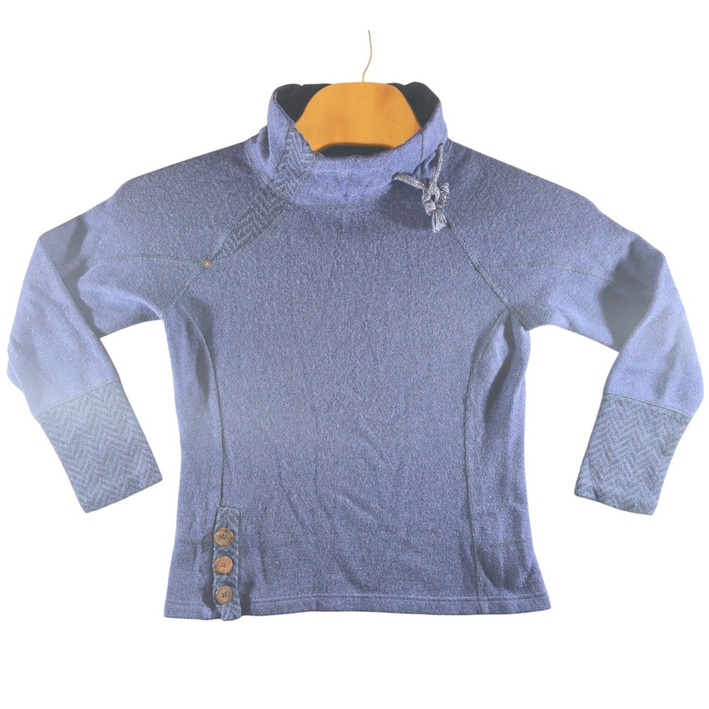 528 | prAna Lucia Womens Medium Recycled Wool Funnel Neck Sweater Blue